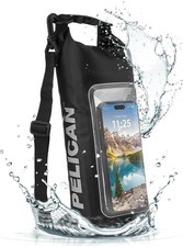 Marine IP68 Waterproof Dry Bag 2L Roll Top Backpack Phone Case Boating Black