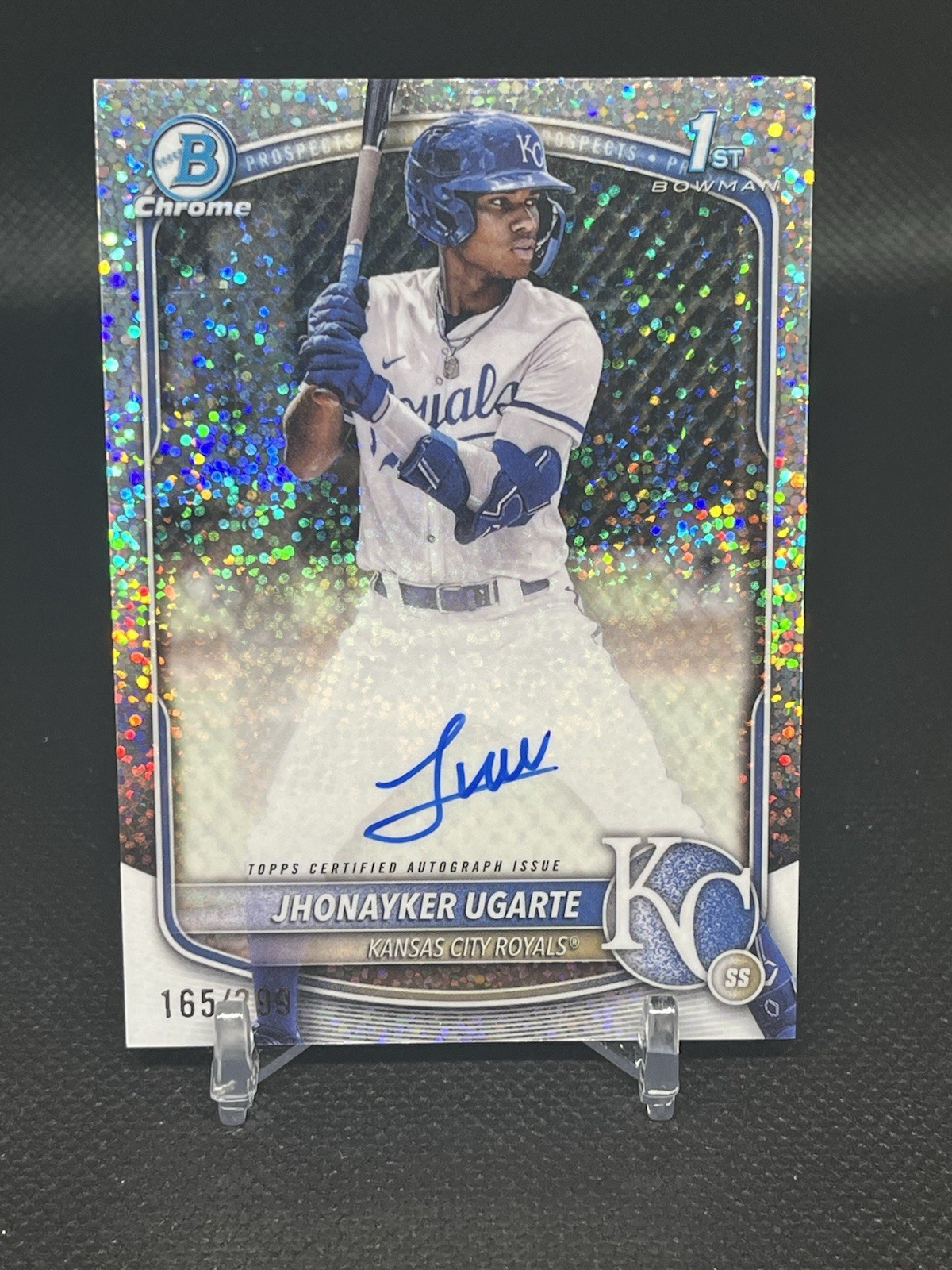 2025 Bowman Jhonayker Ugarte #CPA-JU - Chrome Prospect Auto Speckle 165/299 (RC)