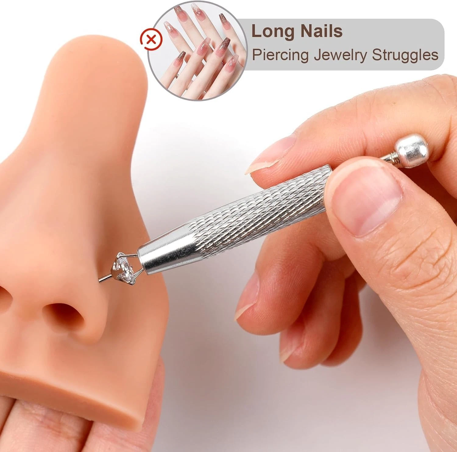 2Pcs Stainless Steel Piercing Ball Grabber Tool Set – Effortless Jewelry Changes - product detail image 4