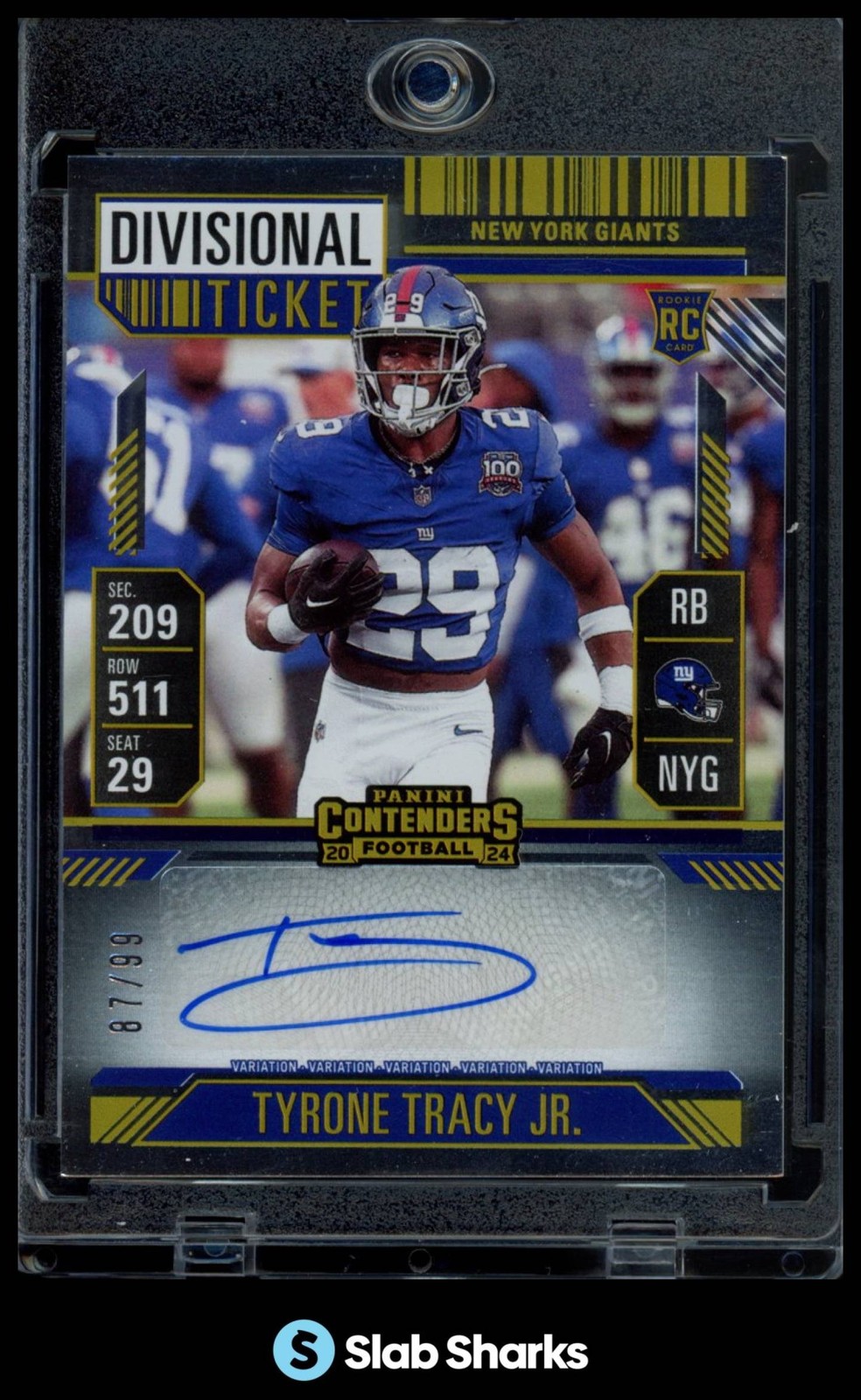 2024 PANINI CONTENDERS TYRONE TRACY JR. ROOKIE AUTO DIVISIONAL TICKET RC /99