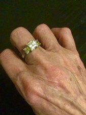 925 SterlingSilver DIAMONIQUE TRILOGY RING Simulated QVC Size P1/2 Good Cond.