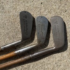 Antique AG Spalding Dundee Hickory Shaft Golf Club Set - Putter Mashie Mid Iron