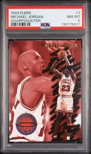 1993 FLEER SHARPSHOOTER #3 MICHAEL JORDAN PSA 8