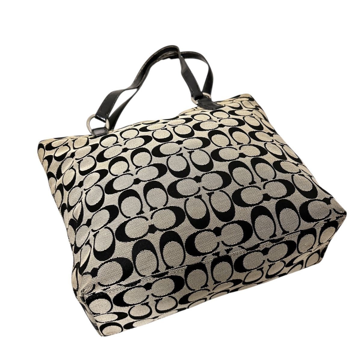 COACH Signature Tote Bag Handbag Leather Canvas Shoulder Brand Bag Black Everyda thumbnail 9