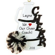 Cheer Black Personalized Christmas Tree Ornament