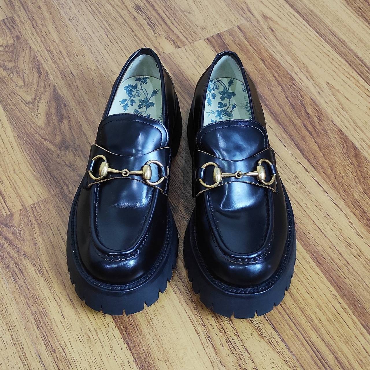 SAOLA Scarpe da donna Gucci Cordovan Horsebit Lux suola a strappo in pelle nera taglia: EU36 US6