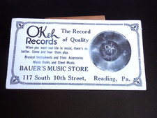 Okeh records advertising ink blotter for Bauers music store reading pa vintage