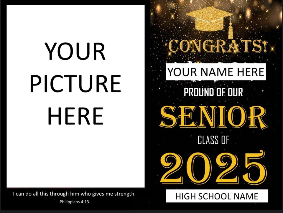 Personalized 2025 Graduation Decorations-Congrats Grad Decal Sign Decoration - Image 2 of 2
