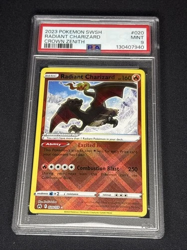 2023 Pokemon SWSH Crown Zenith #20 Radiant Charizard PSA 9