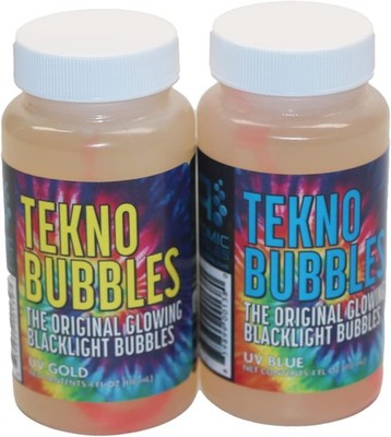 Glow in the Dark Bubbles Set: 2 UV Colors, Perfect for Parties, Safe for
