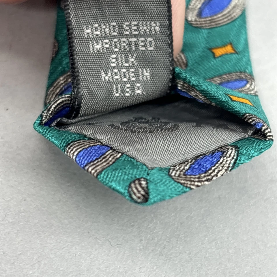 Corbata Robert Talbott Para Hombres Seda Patrón Geométrico Cosida a Mano Hecha en EE. UU. Clásica Nec Foto 4 de 4