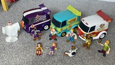 Bundle of Scooby Doo Mystery Inc Figures VANS & A Playmobil Ghost Villain Toys