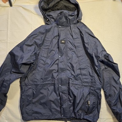 Helly Hansen Jacket Blue Windbreaker Helly Tech Hooded Full Zip Size XL