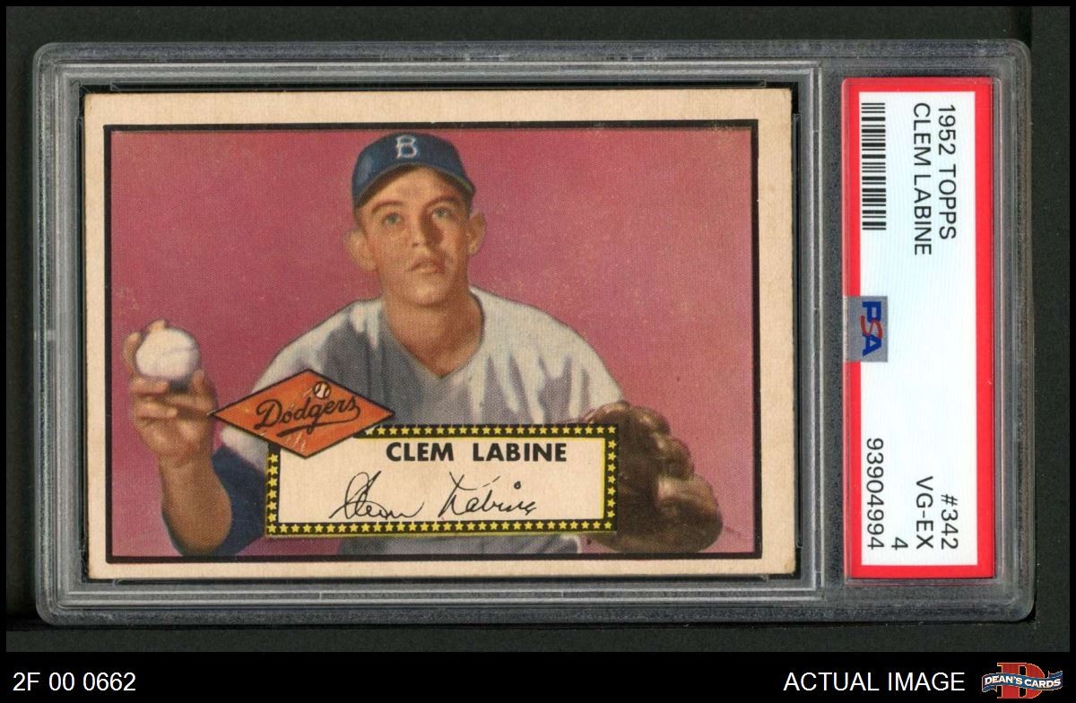 1952 Topps #342 Clem Labine Dodgers RC PSA 4 - VG/EX