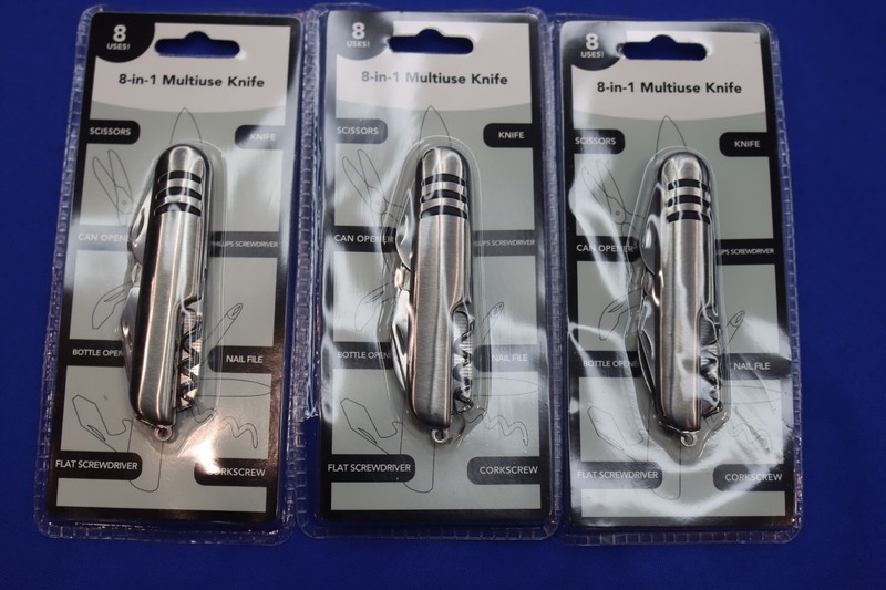 Lot of 3 MULTIUSE Pocket Knives High Quality Metal Handle Knife New In Package