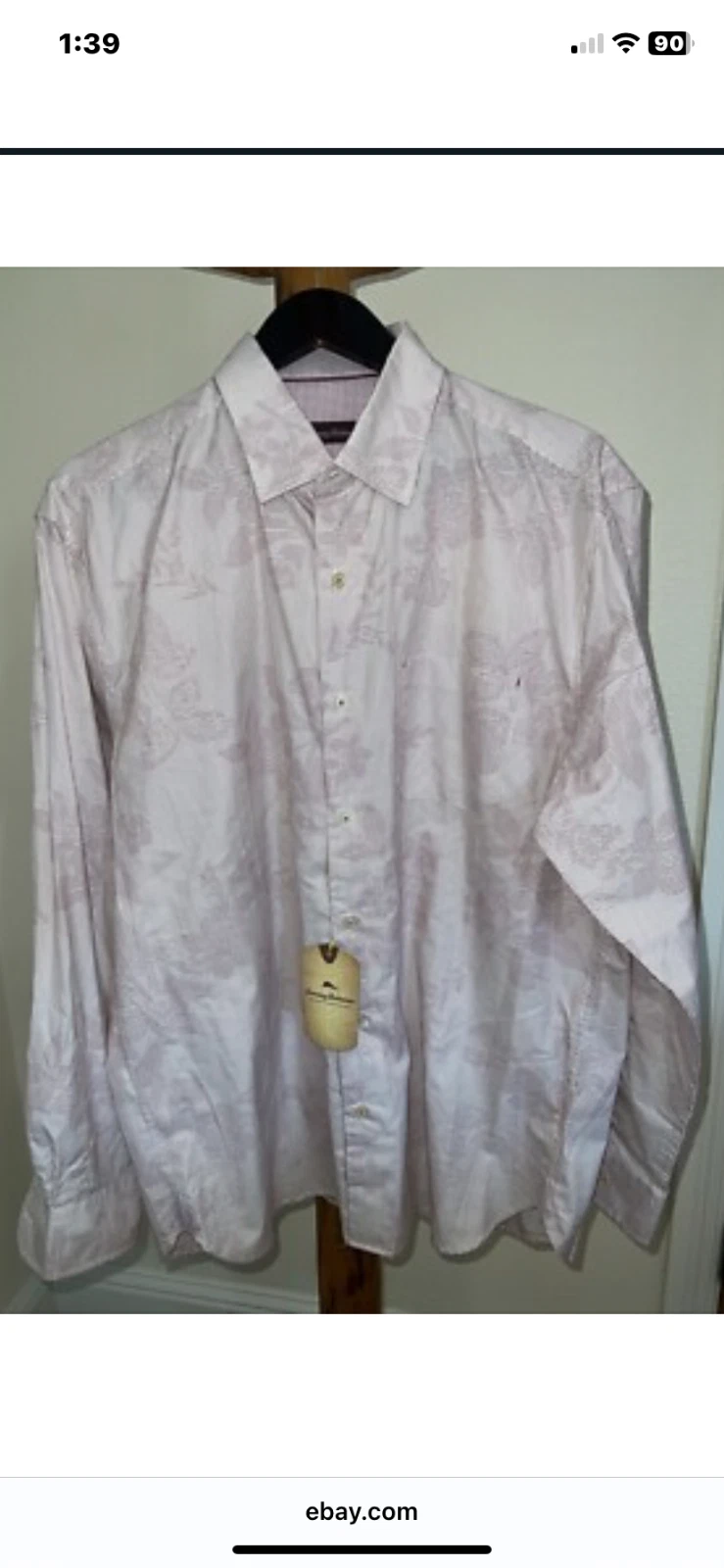 Tommy Bahama floral eclipse mens Hawaiian shirt LS size L