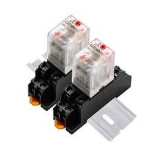 2PCS Electromagnetic Power Relay, 8-Pin AC 24V 10Amp DPDT Relay,LED 24VAC-2pcs
