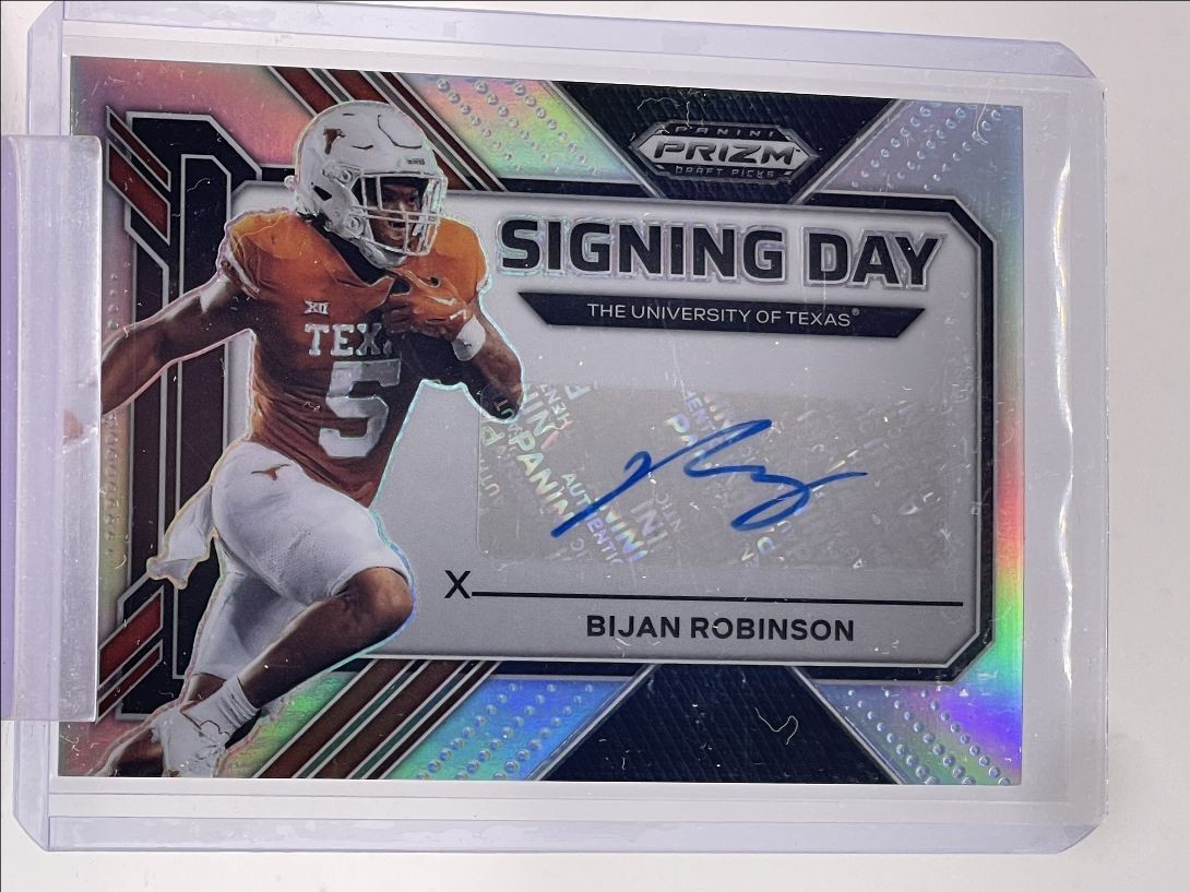 Bijan Robinson Panini Prizm Draft Picks Signing Day #SDBIR Silver