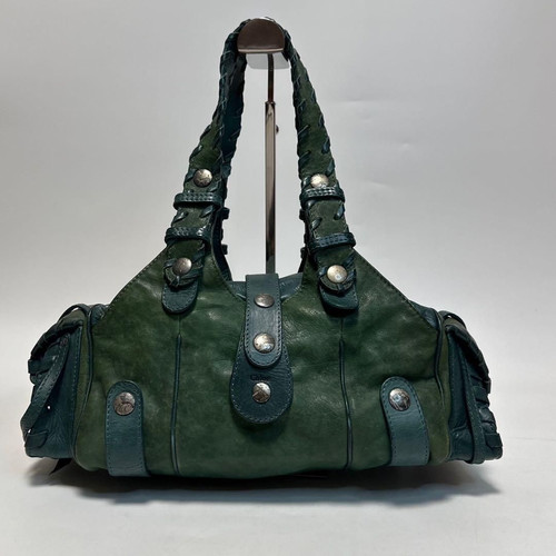 Chloe Silverado Leather Shoulder Bag Green Handbag Authentic Rare Good