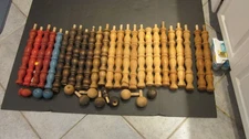 25 WOOD CHAIR SPINDLES FURNITURE & 12 TOPS USED SALVAGE