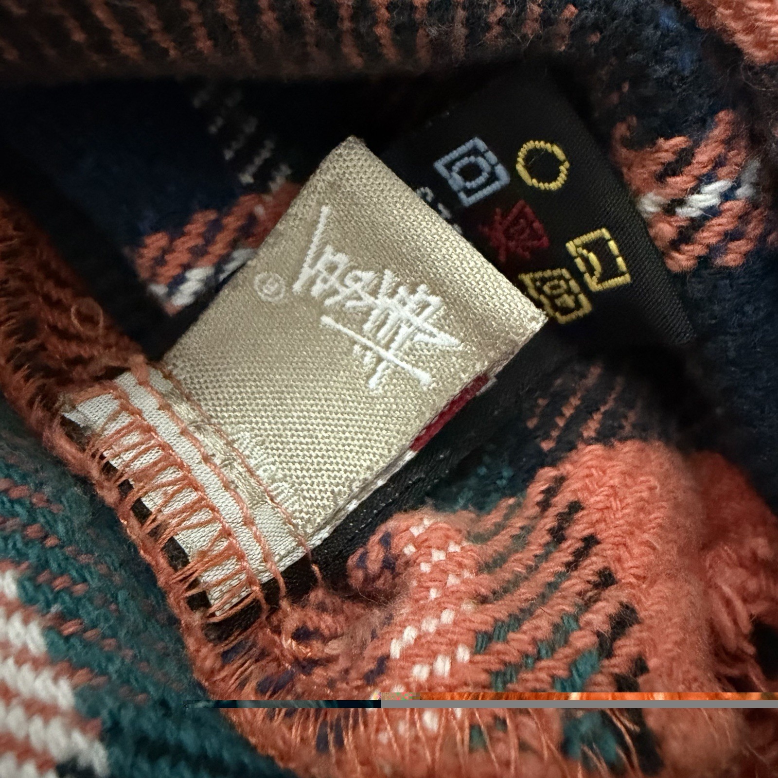 Stussy Flannel Shirt Men’s Medium Orange Plaid Button Up Streetwear Vintage thumbnail 14