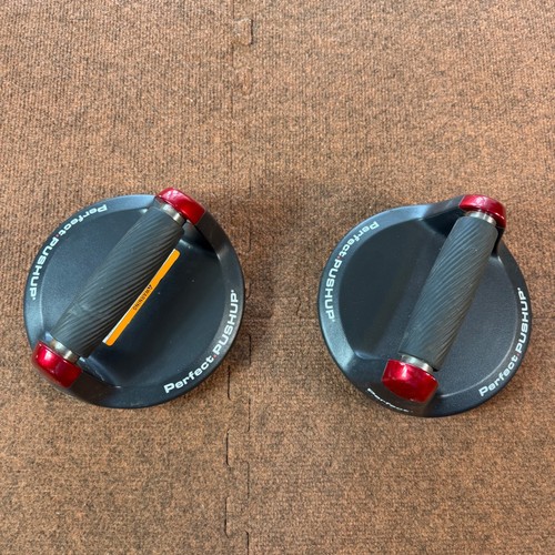Perfect Pushup Rotating Muscle Building Push Up Handles Black Red Pair