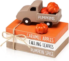 Fall Table Decor, Fall Tiered Tray Decor, Farmhouse Wooden Fall Signs with Book 