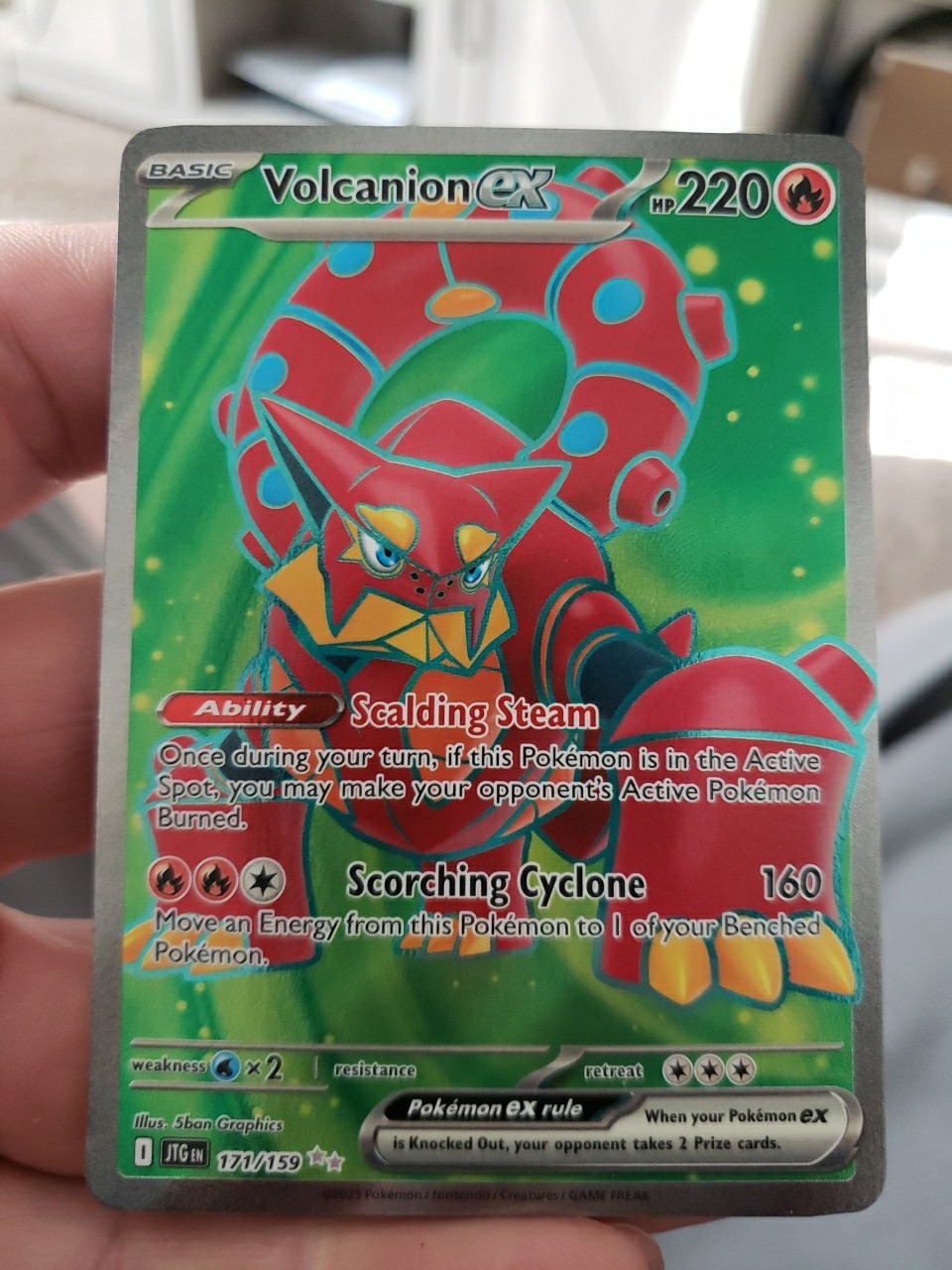 Volcanion ex 171/159 Full Art Ultra Rare Journey Together Pokemon Card NM