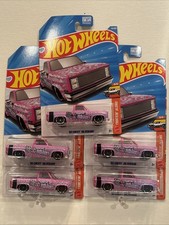 LOT OF 5 '83 CHEVY SILVERADO HOT WHEELS,PINK,2026 L CASE, BLACK WIDOW     