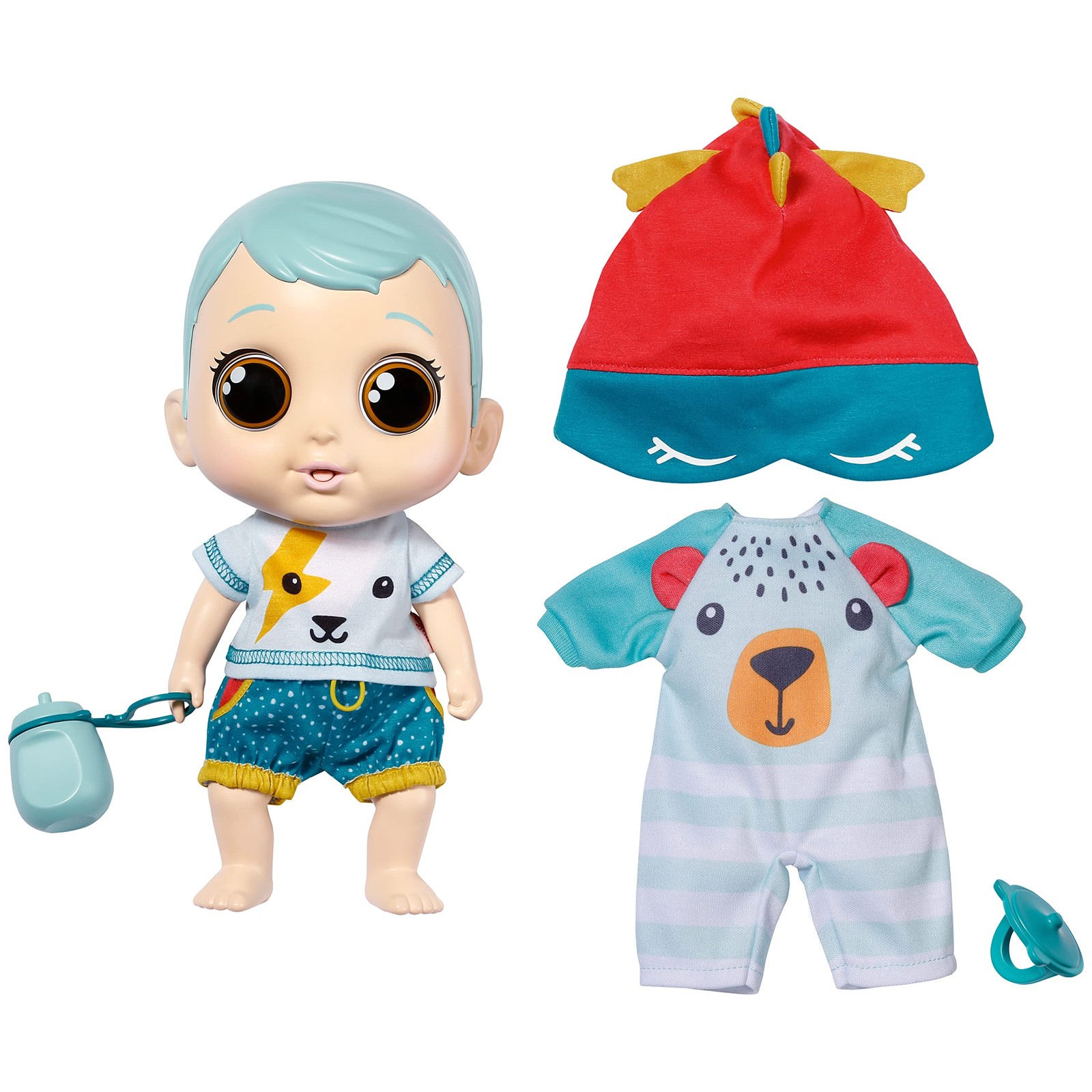 Zapf Creation Chou Chou Baby Mika, Blue Hair 905579 - 30cm Dolls with Movable Ey