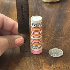 Vtg Yardley Slicker Lip Polish &ldquo;Basic&rdquo; 1970s Mod London Look Striped Tube NOS