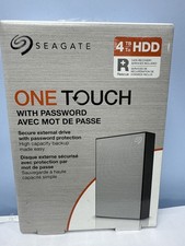 Seagate One Touch with Password Portable Hard Drive 4TB Silver Grey New HDD USB