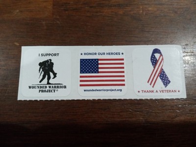 Wounded Warrior Project Small Three Sticker Set Support Flag & Thank A Veteran.