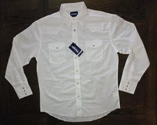 WRANGLER Men's WHITE Sport Western Shirt Pearl Snap Long Sleeve Brand NWT LARGE