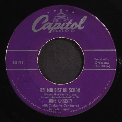 JUNE CHRISTY: bei mir bist du schoen CAPITOL 7'' Single 45 RPM