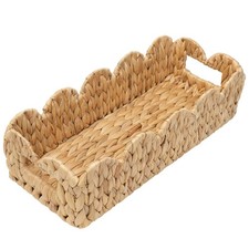 Toilet Tank Basket for Bathroom,Scalloped Edge Wicker Basket for Toilet Paper...