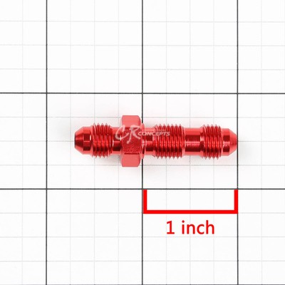 3AN AN-3 3/8" Male Straight Bulkhead Flare Fitting - Red Anodized Aluminum (Speed Daddy)