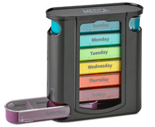 Weekly Pill Organizer, 1 Dispenser, 7 Stackable Compartments Four Times-A-Day -
