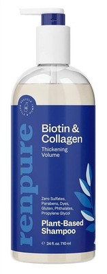 (2 PACK) Renpure Biotin & Collagen Shampoo 24 Ounce