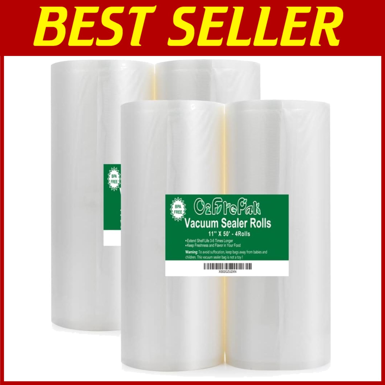 Heavy Duty Food Grade Vacuum Sealer Bags 200ft for Long-Lasting Freshness