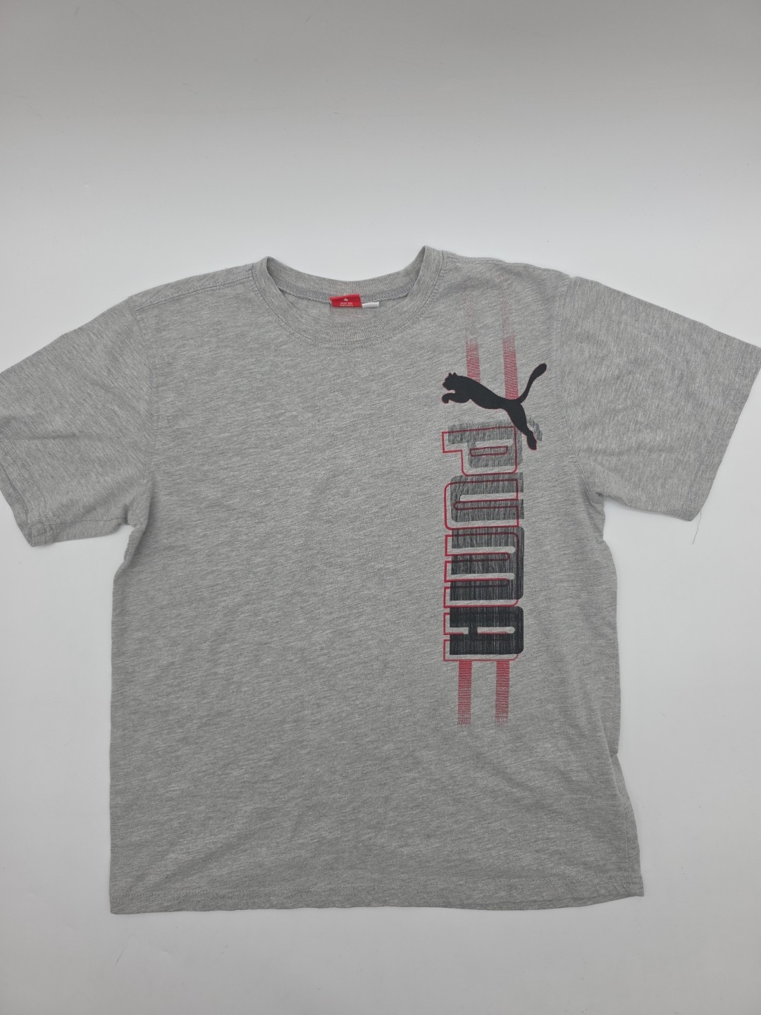 Puma T-shirt Youth Boy XL Graphic Print Logo Gray.#41414
