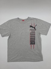 Puma T-shirt Youth Boy XL Graphic Print Logo Gray. 41414