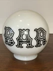 Vintage 6" White “BAR" Milk Glass Globe Lamp Shade Bar Tavern Pub Man Cave