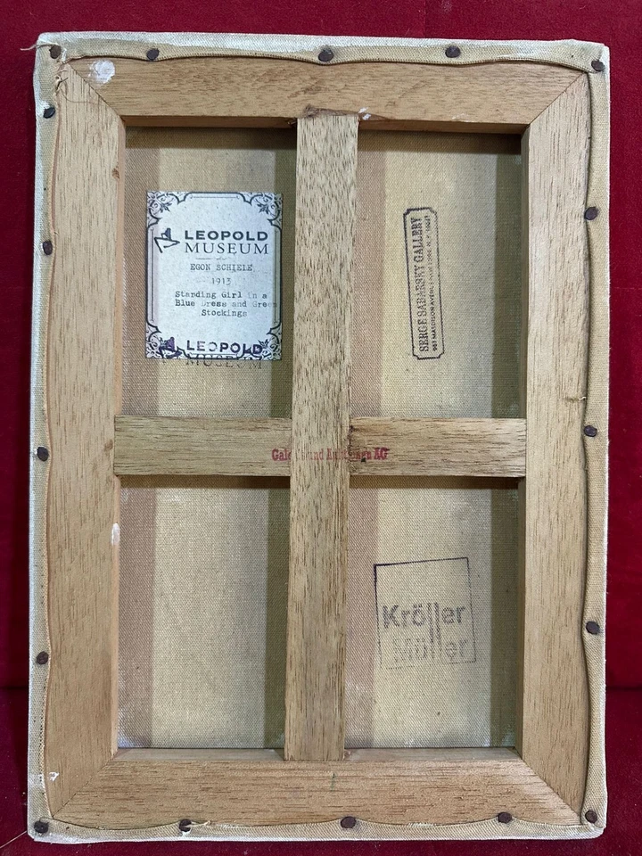 Pintura al óleo sobre lienzo EGON SCHIELE, de colección estampada firmada Foto 2 de 4