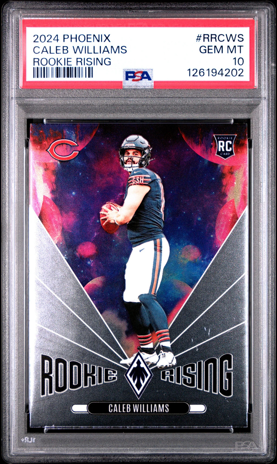 2024 Panini Phoenix Rookie Rising Caleb Williams #RRCWS Rookie PSA 10 view 1