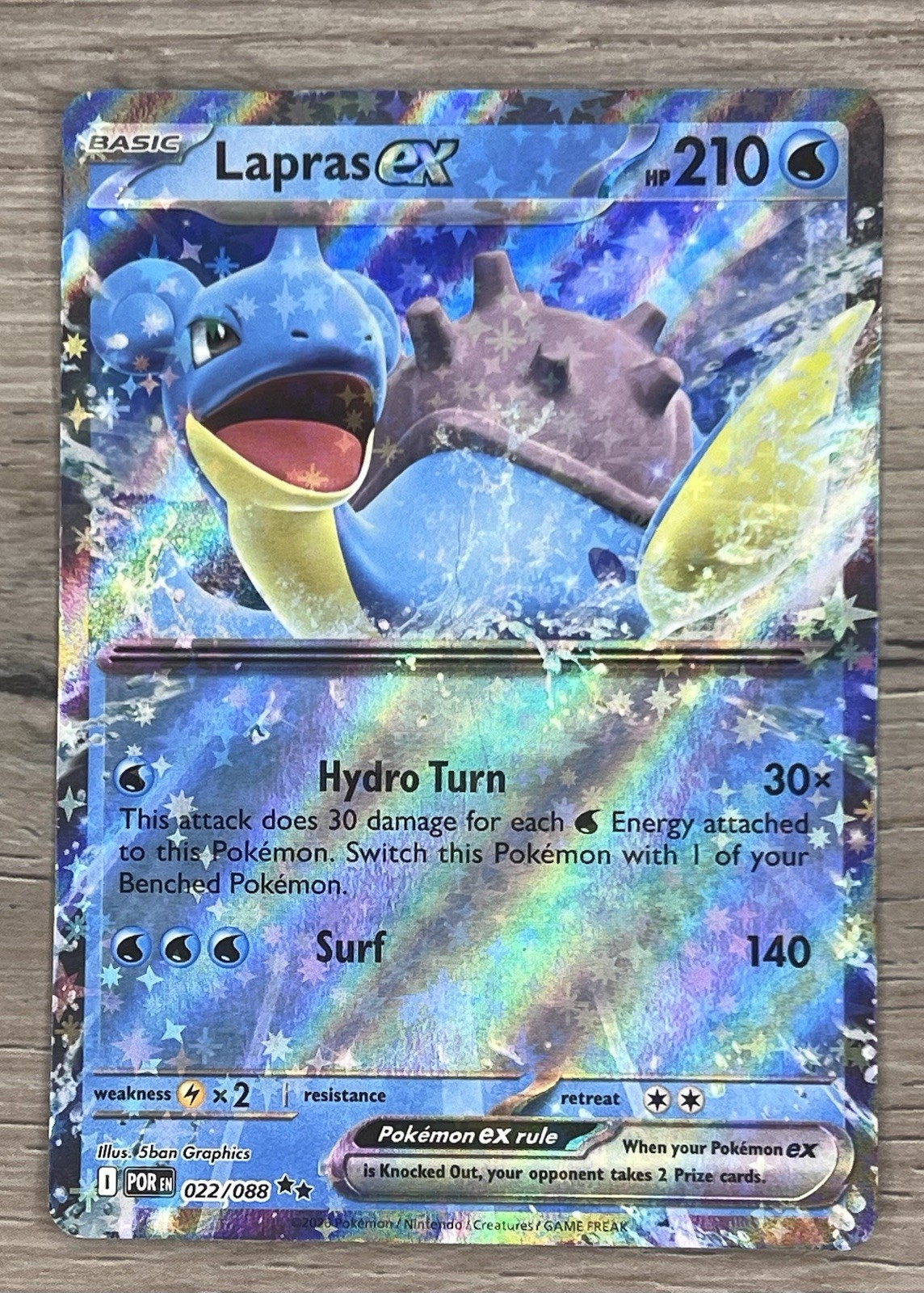 Pokemon Lapras ex 022/088 Double Rare Card Mega Evolution Perfect Order