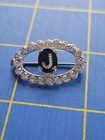 Vintage Brooch Pin Initial "J" Monogram Costume Jewelry 1"x5/8" Oval
