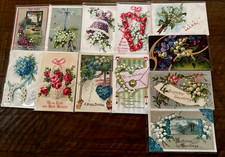 Pretty Lot of 12 Antique Greetings Postcards ...