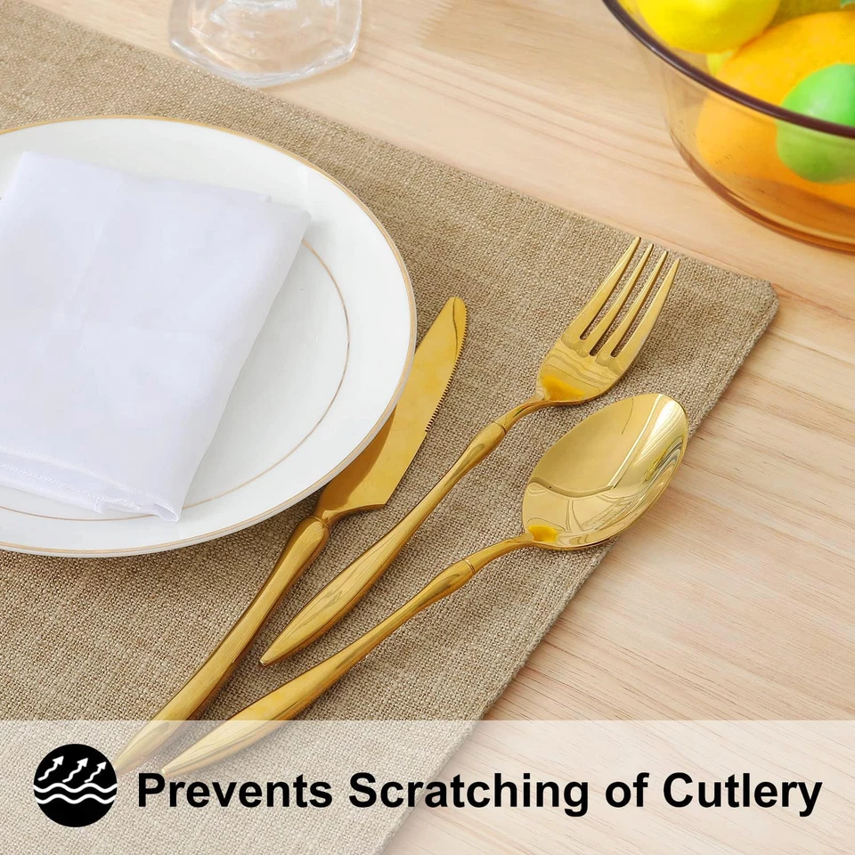 Cotton Linen Placemats Set of 8, Cloth Washable Farmhouse Dining Table Mats f... - Image 4 of 4