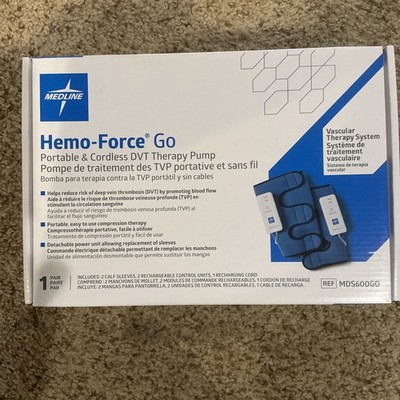 Medline Hemo-Force MDS600GO Mobile Portable DVT Pump Includes 2 Leg Sleeves